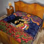 Personalised Roosters Rugby ANZAC Day Quilt Last Post Poppy We Will Remember Them