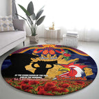 Personalised Roosters Rugby ANZAC Day Round Carpet Last Post Poppy We Will Remember Them