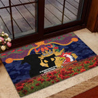 Personalised Roosters Rugby ANZAC Day Rubber Doormat Last Post Poppy We Will Remember Them