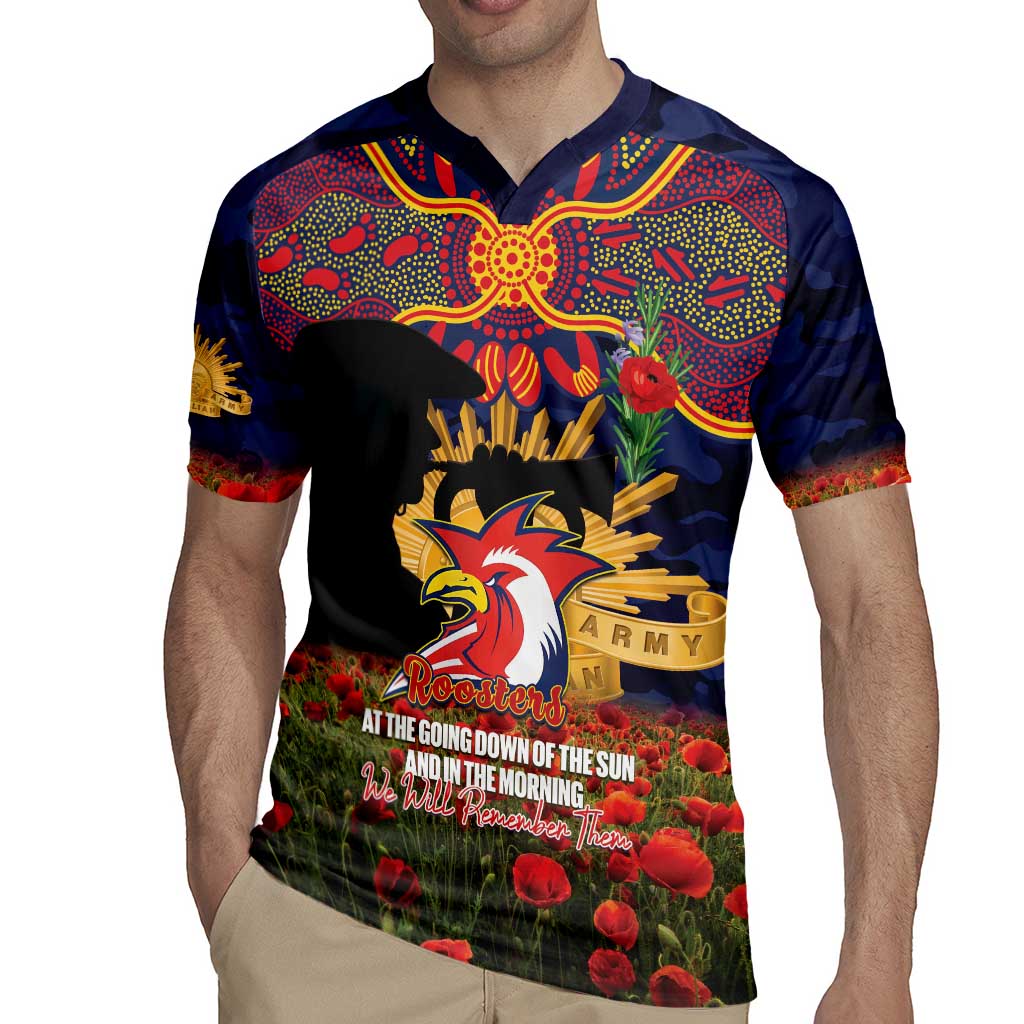 Personalised Roosters Rugby ANZAC Day Rugby Jersey Last Post Poppy We Will Remember Them