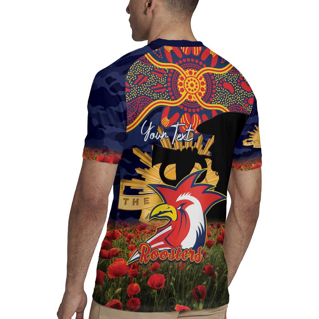 Personalised Roosters Rugby ANZAC Day Rugby Jersey Last Post Poppy We Will Remember Them