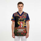 Personalised Roosters Rugby ANZAC Day Scrub Top Last Post Poppy We Will Remember Them