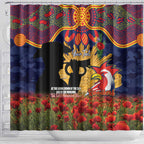 Personalised Roosters Rugby ANZAC Day Shower Curtain Last Post Poppy We Will Remember Them