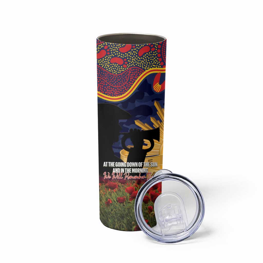 Personalised Roosters Rugby ANZAC Day Skinny Tumbler Last Post Poppy We Will Remember Them