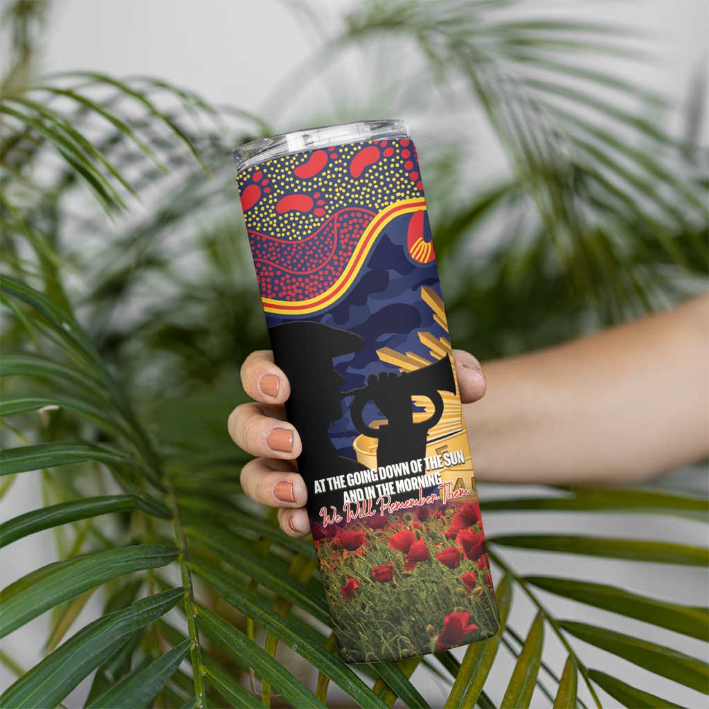 Personalised Roosters Rugby ANZAC Day Skinny Tumbler Last Post Poppy We Will Remember Them
