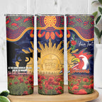 Personalised Roosters Rugby ANZAC Day Skinny Tumbler Last Post Poppy We Will Remember Them