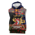 Personalised Roosters Rugby ANZAC Day Sleeveless Hoodie Last Post Poppy We Will Remember Them