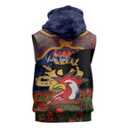 Personalised Roosters Rugby ANZAC Day Sleeveless Hoodie Last Post Poppy We Will Remember Them
