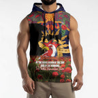 Personalised Roosters Rugby ANZAC Day Sleeveless Hoodie Last Post Poppy We Will Remember Them