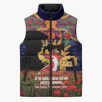Personalised Roosters Rugby ANZAC Day Sleeveless Puffer Jacket Last Post Poppy We Will Remember Them