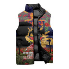Personalised Roosters Rugby ANZAC Day Sleeveless Puffer Jacket Last Post Poppy We Will Remember Them
