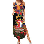 Personalised Roosters Rugby ANZAC Day Summer Maxi Dress Last Post Poppy We Will Remember Them