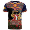 Personalised Roosters Rugby ANZAC Day T Shirt Last Post Poppy We Will Remember Them
