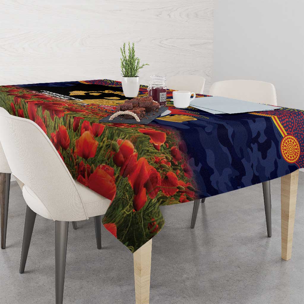 Personalised Roosters Rugby ANZAC Day Tablecloth Last Post Poppy We Will Remember Them