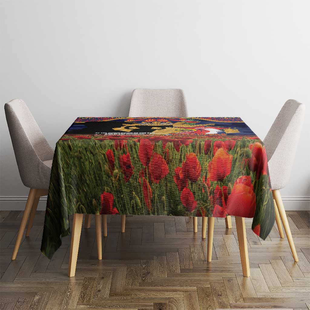 Personalised Roosters Rugby ANZAC Day Tablecloth Last Post Poppy We Will Remember Them