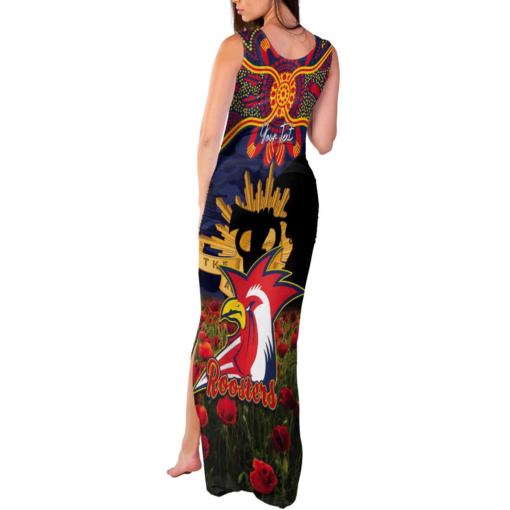 Personalised Roosters Rugby ANZAC Day Tank Maxi Dress Last Post Poppy We Will Remember Them