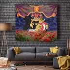 Personalised Roosters Rugby ANZAC Day Tapestry Last Post Poppy We Will Remember Them