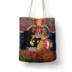 Personalised Roosters Rugby ANZAC Day Tote Bag Last Post Poppy We Will Remember Them