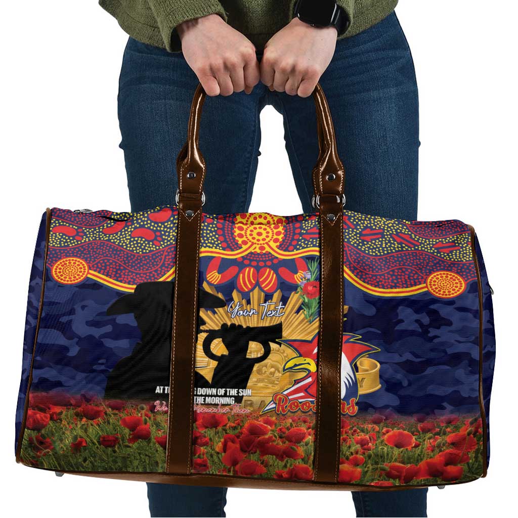 Personalised Roosters Rugby ANZAC Day Travel Bag Last Post Poppy We Will Remember Them