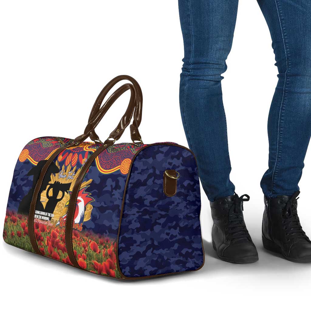 Personalised Roosters Rugby ANZAC Day Travel Bag Last Post Poppy We Will Remember Them