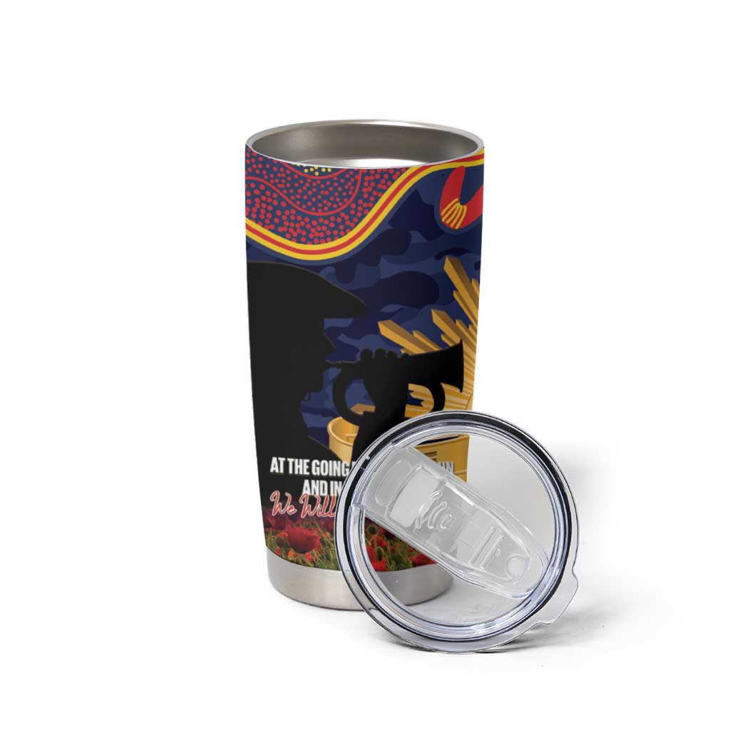 Personalised Roosters Rugby ANZAC Day Tumbler Cup Last Post Poppy We Will Remember Them