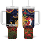 Personalised Roosters Rugby ANZAC Day Tumbler With Handle Last Post Poppy We Will Remember Them