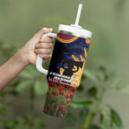 Personalised Roosters Rugby ANZAC Day Tumbler With Handle Last Post Poppy We Will Remember Them