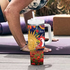 Personalised Roosters Rugby ANZAC Day Tumbler With Handle Last Post Poppy We Will Remember Them
