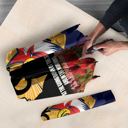 Personalised Roosters Rugby ANZAC Day Umbrella Last Post Poppy We Will Remember Them