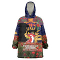 Personalised Roosters Rugby ANZAC Day Wearable Blanket Hoodie Last Post Poppy We Will Remember Them