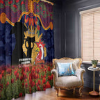 Personalised Roosters Rugby ANZAC Day Window Curtain Last Post Poppy We Will Remember Them