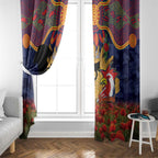 Personalised Roosters Rugby ANZAC Day Window Curtain Last Post Poppy We Will Remember Them