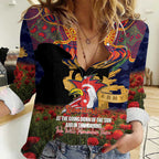 Personalised Roosters Rugby ANZAC Day Women Casual Shirt Last Post Poppy We Will Remember Them