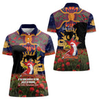 Personalised Roosters Rugby ANZAC Day Women Polo Shirt Last Post Poppy We Will Remember Them