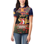 Personalised Roosters Rugby ANZAC Day Women Polo Shirt Last Post Poppy We Will Remember Them