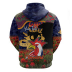 Personalised Roosters Rugby ANZAC Day Zip Hoodie Last Post Poppy We Will Remember Them