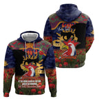 Personalised Roosters Rugby ANZAC Day Zip Hoodie Last Post Poppy We Will Remember Them