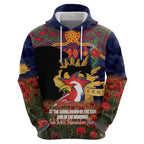 Personalised Roosters Rugby ANZAC Day Zip Hoodie Last Post Poppy We Will Remember Them