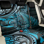 New Zealand Lizard Back Car Seat Cover Silver Fern Aotearoa Maori Blue Version