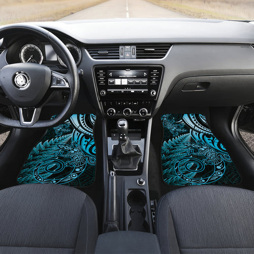 New Zealand Lizard Car Mats Silver Fern Aotearoa Maori Blue Version