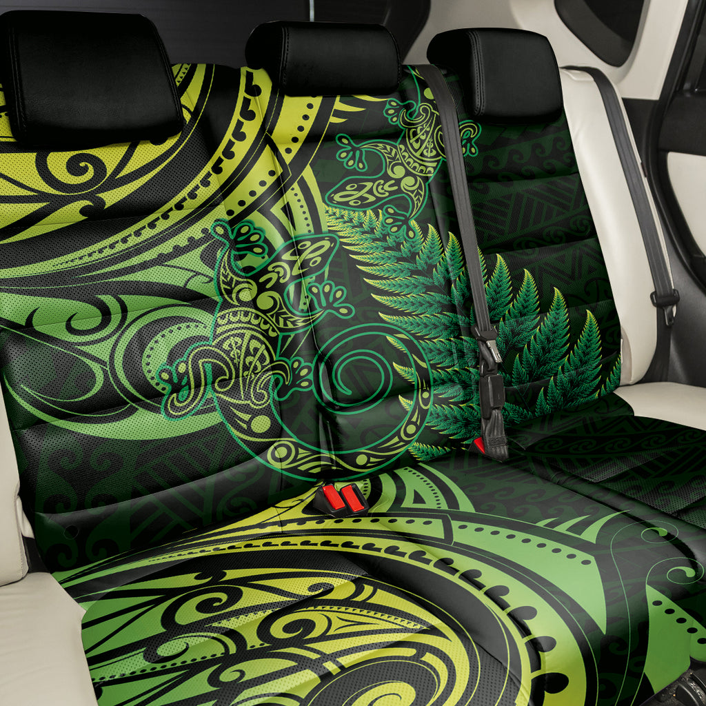New Zealand Lizard Back Car Seat Cover Silver Fern Aotearoa Maori Green Version
