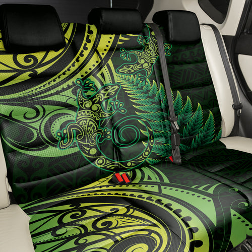 New Zealand Lizard Back Car Seat Cover Silver Fern Aotearoa Maori Green Version