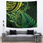 New Zealand Lizard Tapestry Silver Fern Aotearoa Maori Green Version
