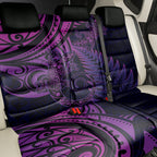 New Zealand Lizard Back Car Seat Cover Silver Fern Aotearoa Maori Purple Version