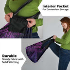 New Zealand Lizard Grocery Bag Silver Fern Aotearoa Maori Purple Version