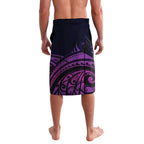 New Zealand Lizard Lavalava Silver Fern Aotearoa Maori Purple Version
