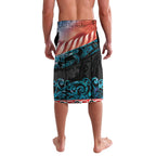 Personalised United States And New Zealand Lavalava USA Eagle With Kowhai Aotearoa Tui Bird
