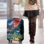 Personalised United States And New Zealand Luggage Cover USA Eagle With Kowhai Aotearoa Tui Bird
