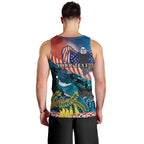 Personalised United States And New Zealand Men Tank Top USA Eagle With Kowhai Aotearoa Tui Bird