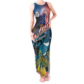 Personalised United States And New Zealand Tank Maxi Dress USA Eagle With Kowhai Aotearoa Tui Bird